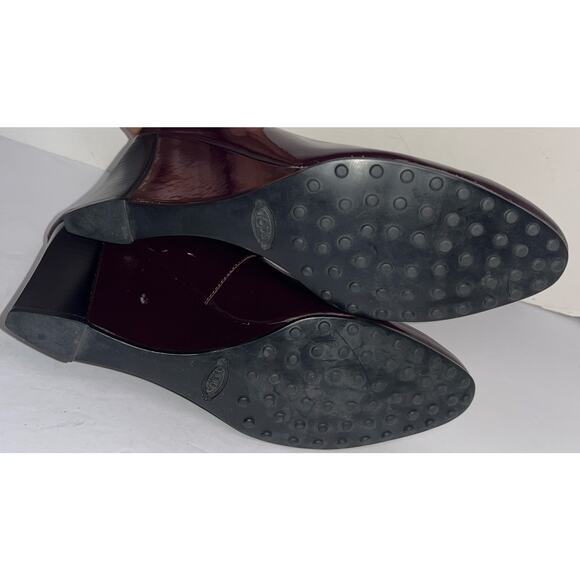 Tod’s Woman’s Burgundy Patent Leather Wedge Pumps EU39 US 8-8.5 - Picture 4 of 10